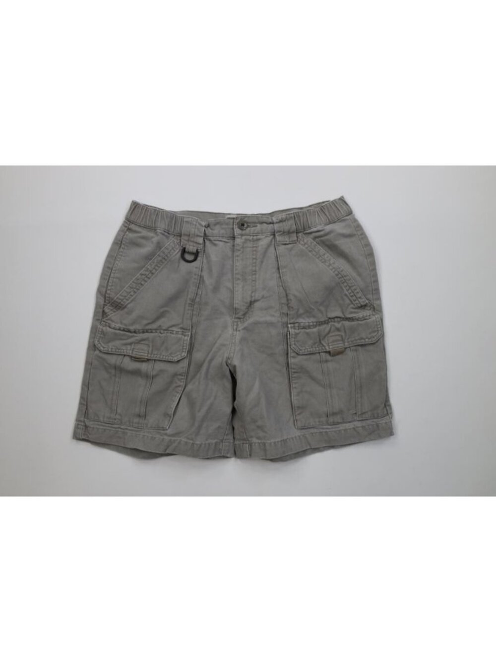 Vtg 90s Y2K Columbia Mens Small Faded Stonewash Canvas Above Knee Cargo Shorts